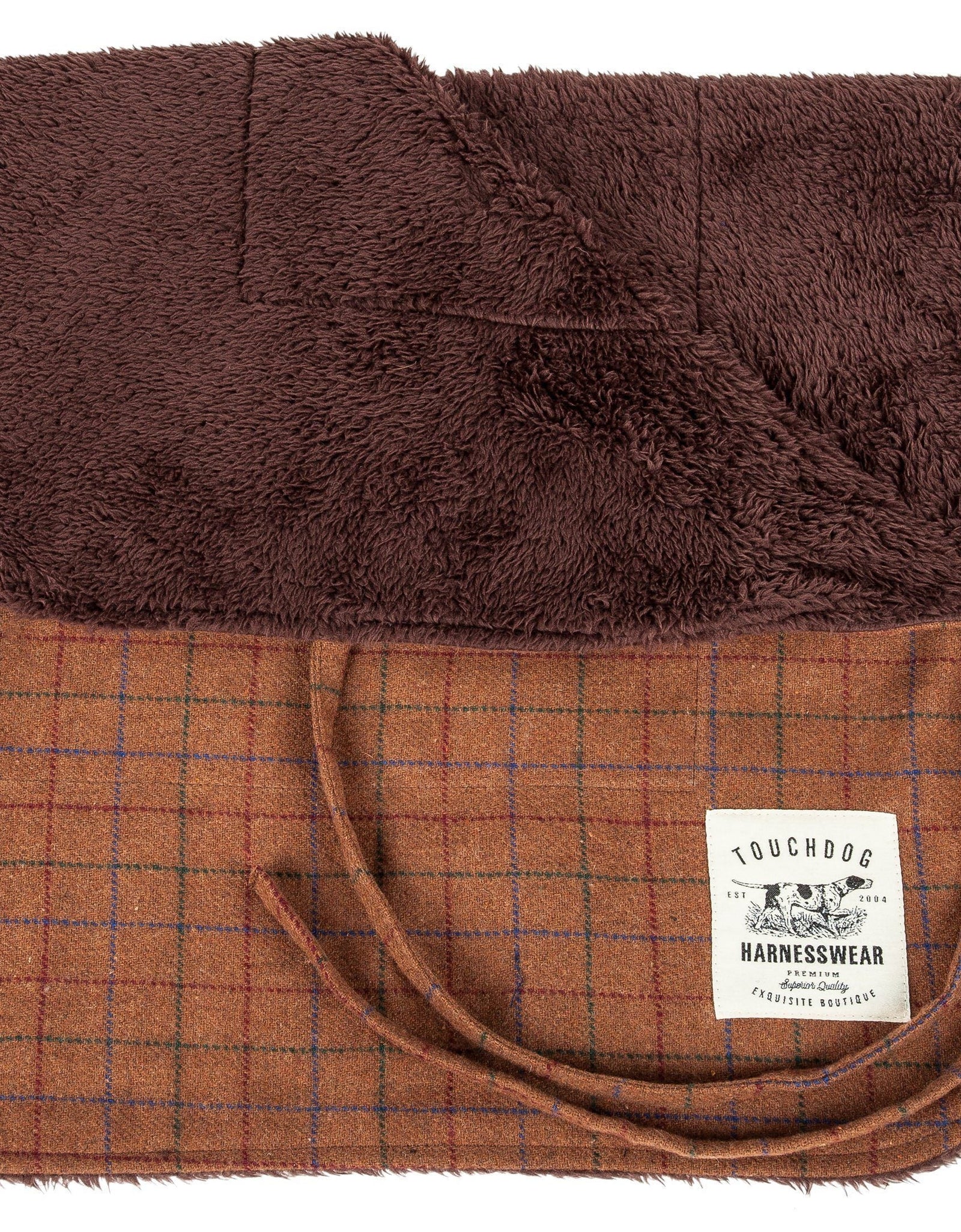 Touchdog ® 2-In-1 Windowpane Plaid Dog Jacket and Matching Reversible Dog Mat