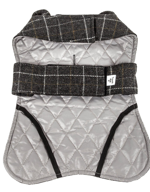 Load image into Gallery viewer, Touchdog ® 2-In-1 Windowpane Plaid Dog Jacket and Matching Reversible Dog Mat
