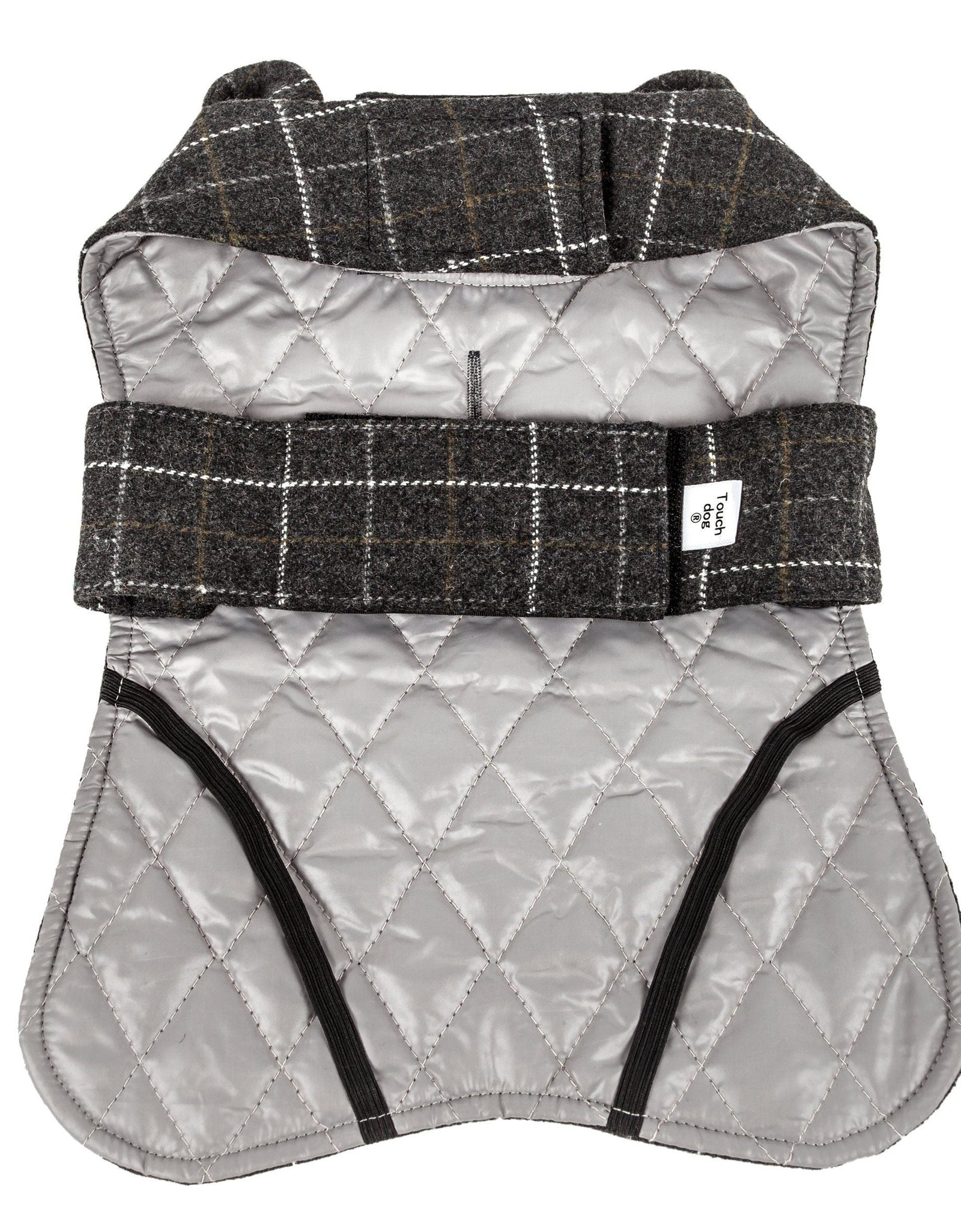 Touchdog ® 2-In-1 Windowpane Plaid Dog Jacket and Matching Reversible Dog Mat