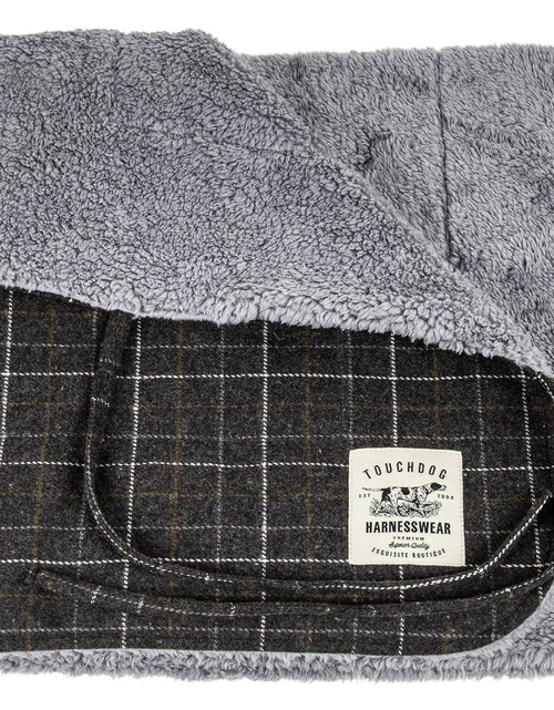 Load image into Gallery viewer, Touchdog ® 2-In-1 Windowpane Plaid Dog Jacket and Matching Reversible Dog Mat
