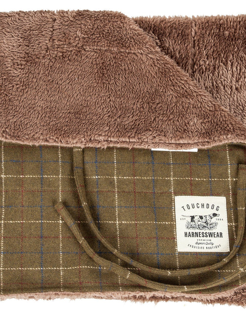 Load image into Gallery viewer, Touchdog ® 2-In-1 Windowpane Plaid Dog Jacket and Matching Reversible Dog Mat
