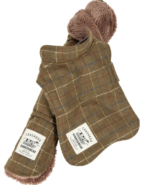 Load image into Gallery viewer, Touchdog ® 2-In-1 Windowpane Plaid Dog Jacket and Matching Reversible Dog Mat

