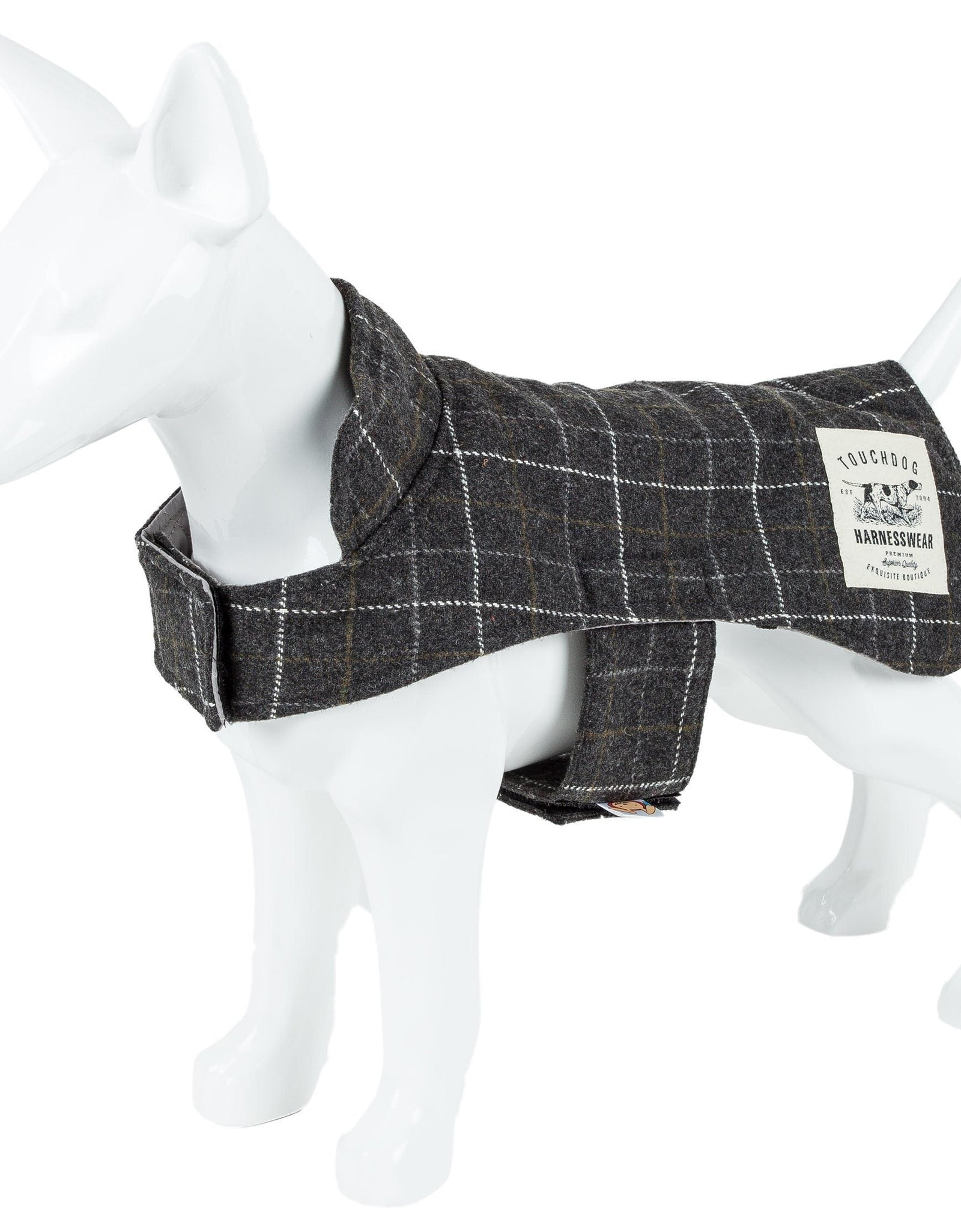 Touchdog ® 2-In-1 Windowpane Plaid Dog Jacket and Matching Reversible Dog Mat