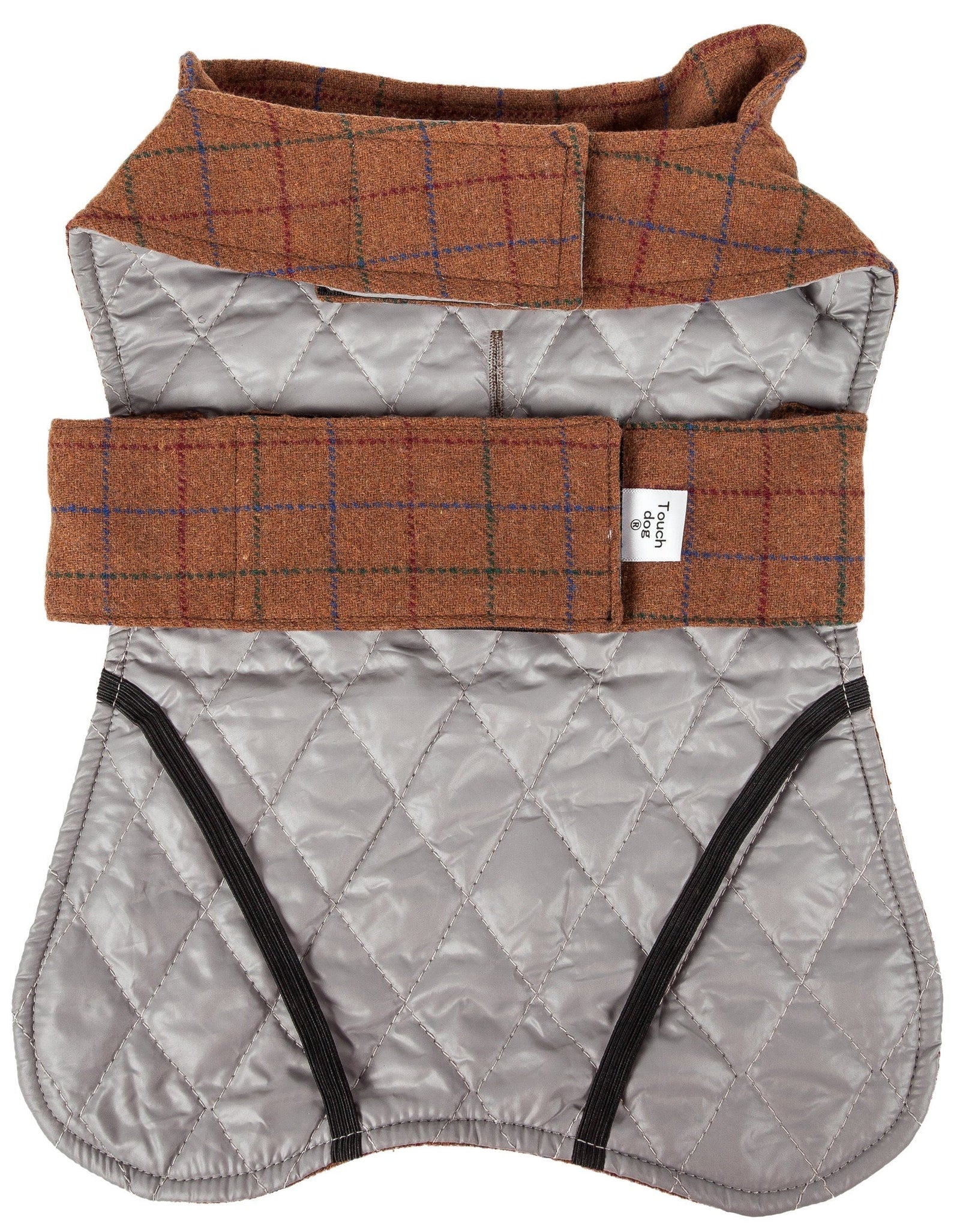Touchdog ® 2-In-1 Windowpane Plaid Dog Jacket and Matching Reversible Dog Mat
