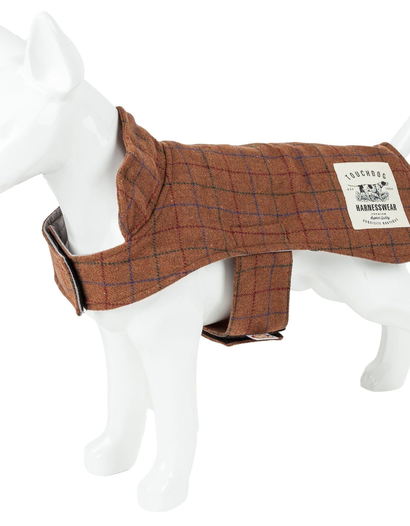 Touchdog ® 2-In-1 Windowpane Plaid Dog Jacket and Matching Reversible Dog Mat