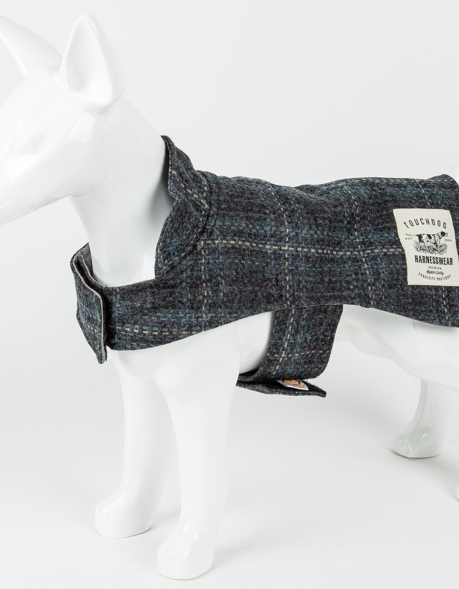 Touchdog ® 2-In-1 Windowpane Plaid Matching Dog Jacket and Reversible Dog Mat