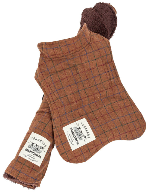 Load image into Gallery viewer, Touchdog ® 2-In-1 Windowpane Plaid Dog Jacket and Matching Reversible Dog Mat
