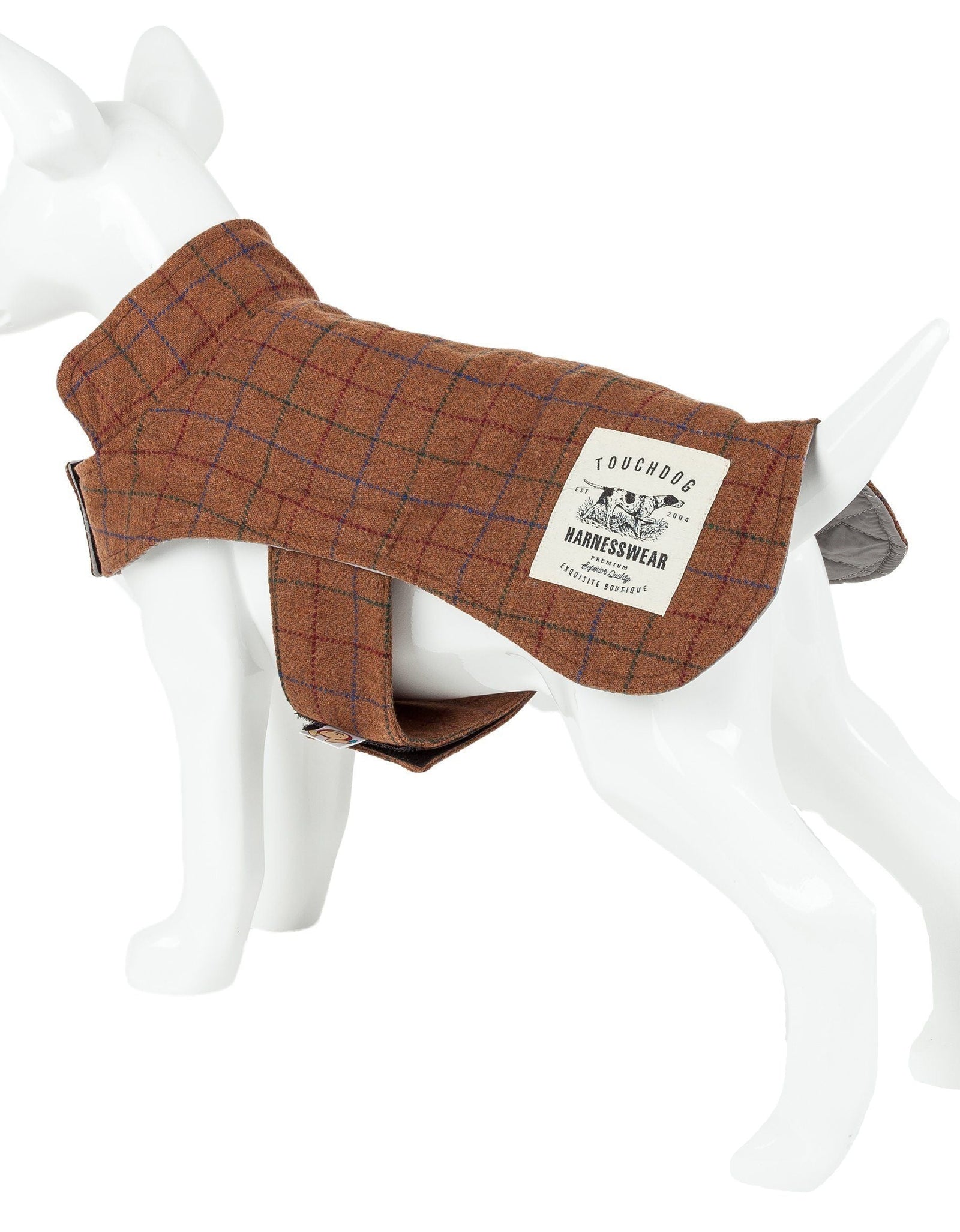 Touchdog ® 2-In-1 Windowpane Plaid Dog Jacket and Matching Reversible Dog Mat