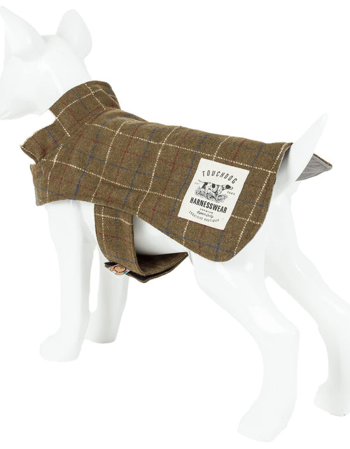 Load image into Gallery viewer, Touchdog ® 2-In-1 Windowpane Plaid Dog Jacket and Matching Reversible Dog Mat
