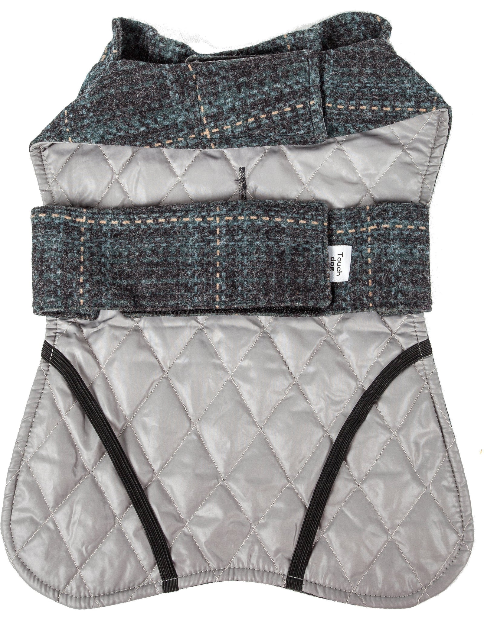 Touchdog ® 2-In-1 Windowpane Plaid Matching Dog Jacket and Reversible Dog Mat