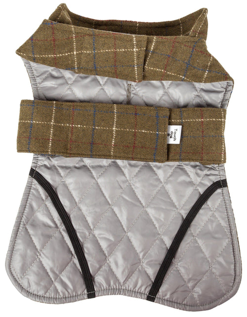 Load image into Gallery viewer, Touchdog ® 2-In-1 Windowpane Plaid Dog Jacket and Matching Reversible Dog Mat
