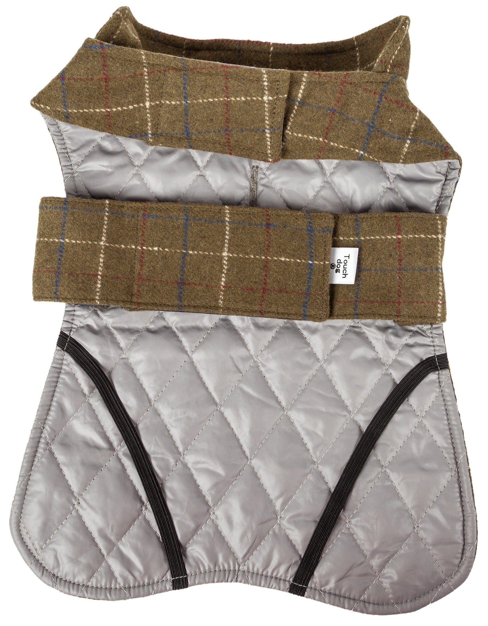 Touchdog ® 2-In-1 Windowpane Plaid Dog Jacket and Matching Reversible Dog Mat