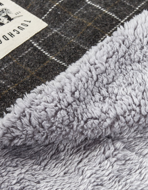 Load image into Gallery viewer, Touchdog ® 2-In-1 Windowpane Plaid Dog Jacket and Matching Reversible Dog Mat
