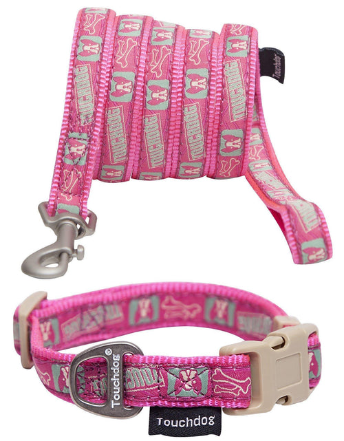Load image into Gallery viewer, Touchdog ® 'Caliber' Designer Embroidered Fashion Pet Dog Leash and Collar Combination
