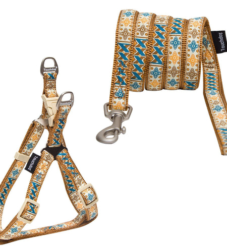 Touchdog ® 'Caliber' Embroidered Designer Fashion Pet Dog Leash and Harness Combination