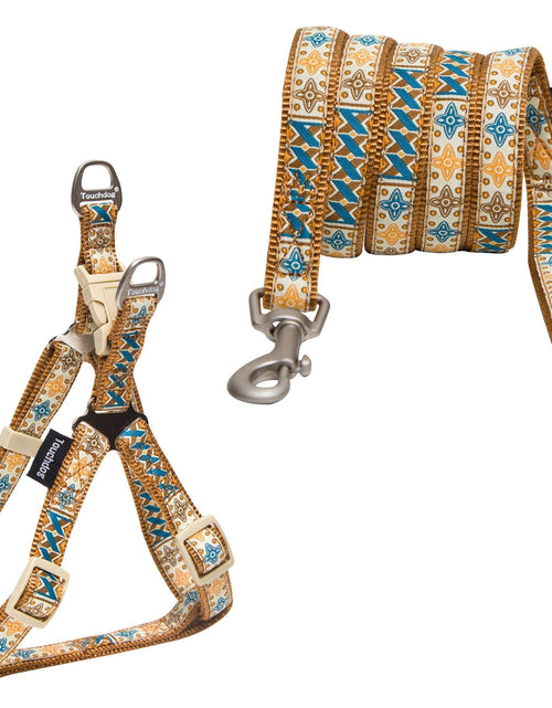 Load image into Gallery viewer, Touchdog ® 'Caliber' Embroidered Designer Fashion Pet Dog Leash and Harness Combination
