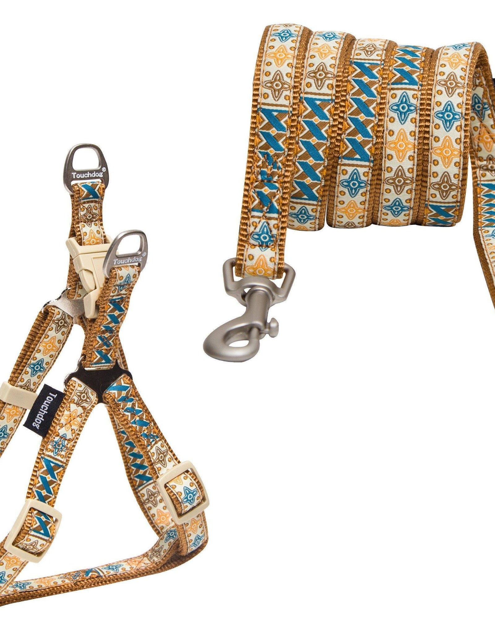 Touchdog ® 'Caliber' Embroidered Designer Fashion Pet Dog Leash and Harness Combination