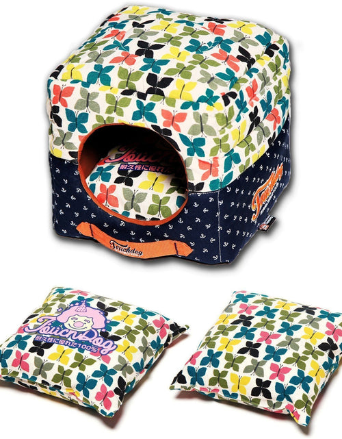 Load image into Gallery viewer, Touchdog ® 'Chirpin-Avery' 2-in-1 Collapsible Squared Dog and Cat Bed
