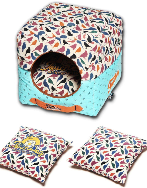 Load image into Gallery viewer, Touchdog ® 'Chirpin-Avery' 2-in-1 Collapsible Squared Dog and Cat Bed
