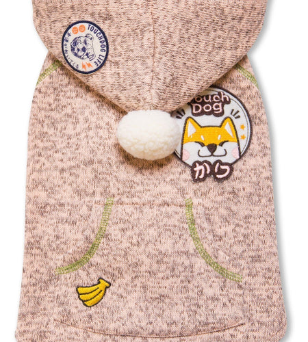 Touchdog ® Hippie Embellished Sleeveless Pompom Hooded Fashion Dog Sweater