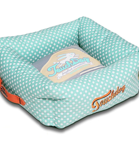Touchdog ® 'Polka-Striped' Designer Premium Squared Dog Bed