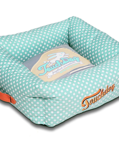 Load image into Gallery viewer, Touchdog ® 'Polka-Striped' Designer Premium Squared Dog Bed
