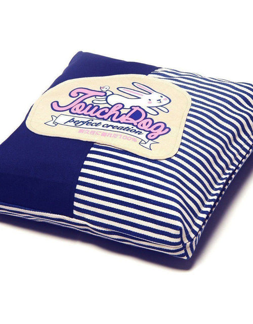 Load image into Gallery viewer, Touchdog ® 'Polka-Striped' Designer Premium Squared Dog Bed
