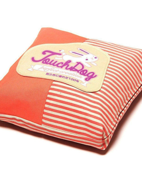 Load image into Gallery viewer, Touchdog ® 'Polka-Striped' Designer Premium Squared Dog Bed
