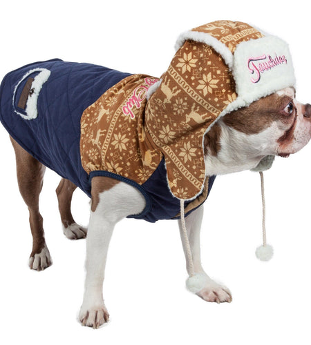 Touchdog ® 'Snowadayz' Pom Pom Hooded Fashion Dog Jacket