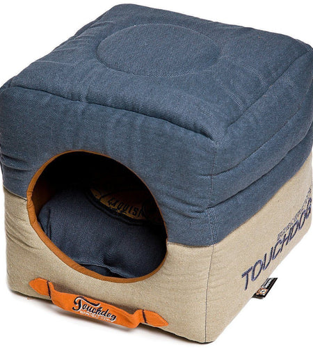 Touchdog ® 'Vintage Squared' 2-in-1 Convertible and Collapsible Dog and Cat Bed