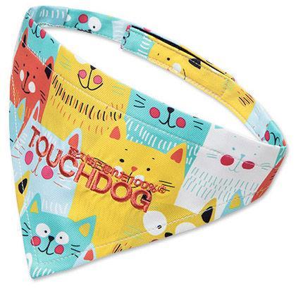 Load image into Gallery viewer, Touchdog ®'Head-Popper' Fashion Designer Printed Hook-and-Loop Dog Bandana
