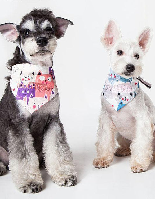 Load image into Gallery viewer, Touchdog ®'Head-Popper' Fashion Designer Printed Hook-and-Loop Dog Bandana
