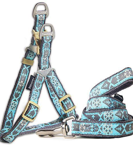 Touchdog 'Shape Patterned' Tough Stitched Dog Harness and Leash