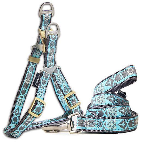 Load image into Gallery viewer, Touchdog 'Shape Patterned' Tough Stitched Dog Harness and Leash
