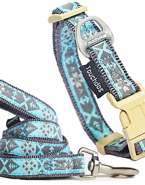 Load image into Gallery viewer, Touchdog 'Shape Patterned' Tough Stitched Embroidered Collar and Leash
