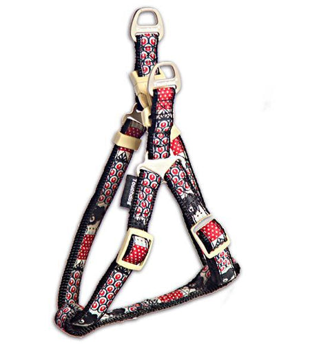 Touchdog Tough Stitched Durable Embroidered Leash and Harness - Black