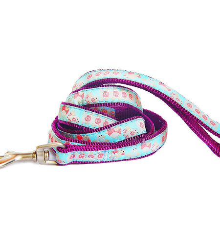 Touchdog Tough Stitched Durable Embroidered Leash and Harness - Blue