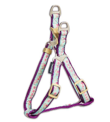 Touchdog Tough Stitched Durable Embroidered Leash and Harness - Blue