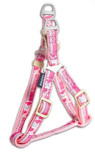 Load image into Gallery viewer, Touchdog Tough Stitched Durable Embroidered Leash and Harness - Pink
