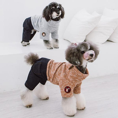 Load image into Gallery viewer, Touchdog Vogue Neck-Wrap Full Body Fashion Dog Sweater Outfit
