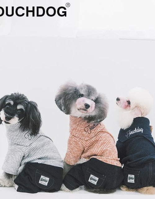 Load image into Gallery viewer, Touchdog Vogue Neck-Wrap Full Body Fashion Dog Sweater Outfit
