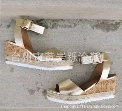 Load image into Gallery viewer, Summer Casual Korean Style Wedge Peep-Toe Heels
