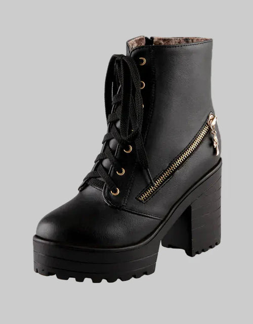 Load image into Gallery viewer, Women's Vintage Martin Ankle Boots with Chunky Heels
