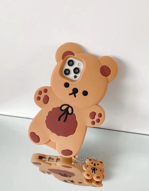 Load image into Gallery viewer, Teddy Bear Cartoon Soft Silicone Phone Case
