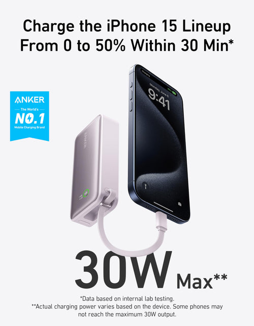 Load image into Gallery viewer, Anker Nano Power Bank (30W, Built-In USB-C Cable)
