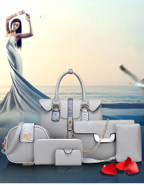 Load image into Gallery viewer, Trendy European Style Snake Print Shoulder Bag Set
