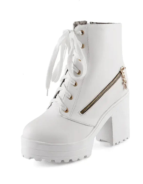 Load image into Gallery viewer, Women's Vintage Martin Ankle Boots with Chunky Heels
