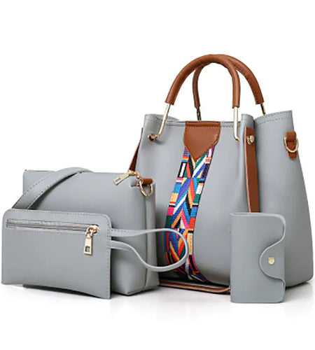 Fashionable Women's Handbag Set with Shoulder Bag (4 Pcs)