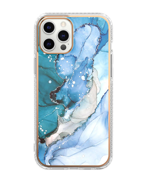 Load image into Gallery viewer, Mosaic Marble Pattern Floral Transparent Phone Case
